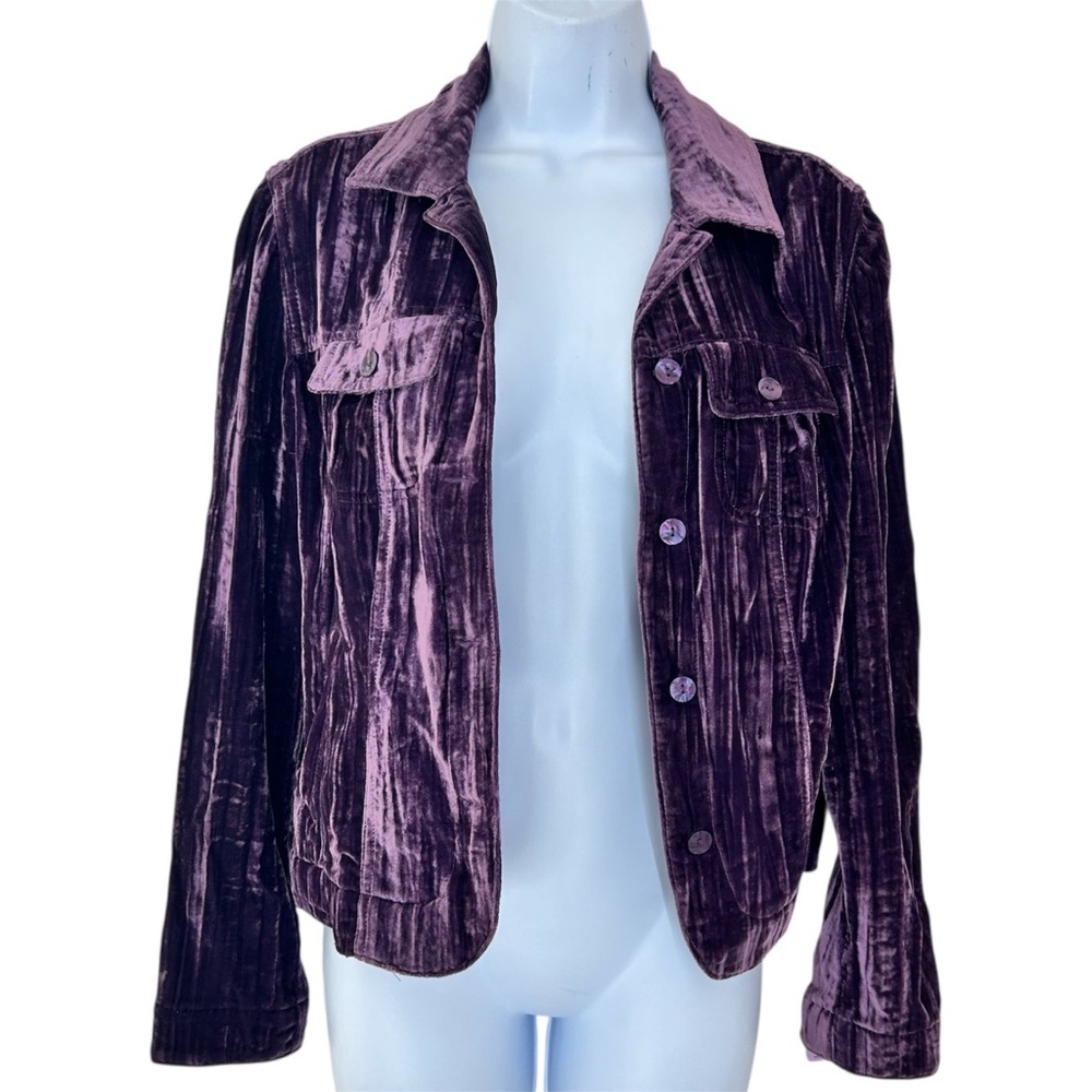 Croft & Barrow Purple Crushed Velvet Jacket Size S Whimsigoth